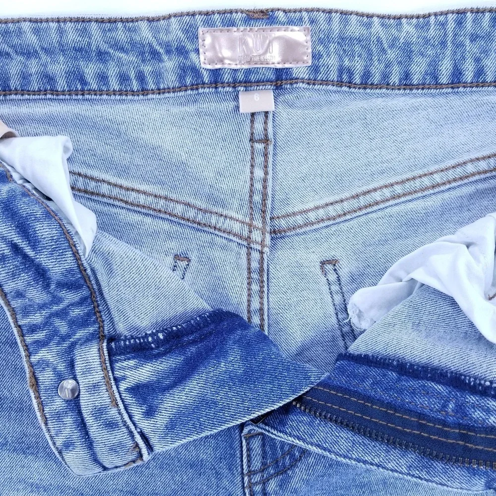 KUT from the Kloth Womens Shorts Jane 6 Blue Distressed High Rise Denim‎ Raw Hem
